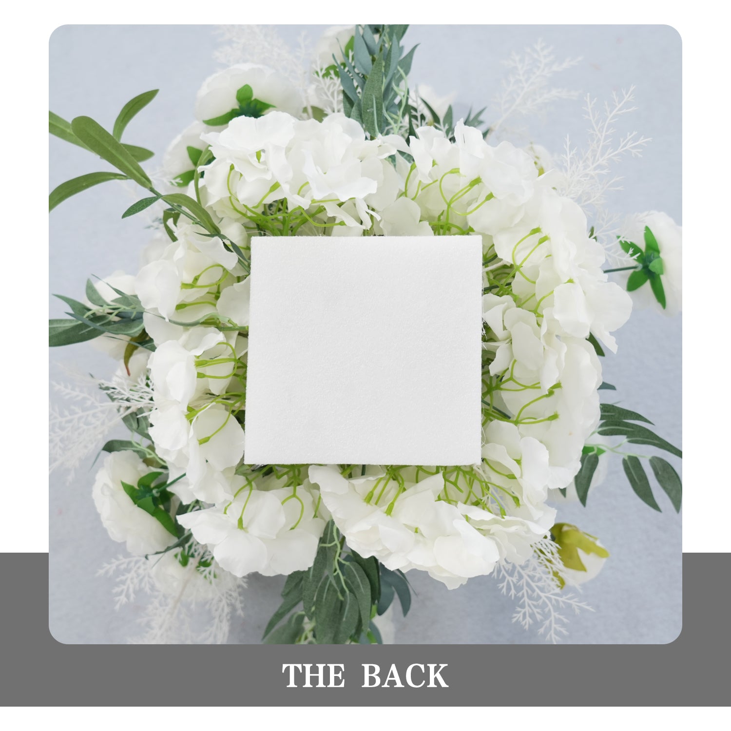 Artificial White Green Wedding KT Backdrop Flower Row Decor